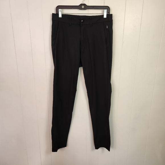 Lululemon Commission Pant Slim Warpstreme 34" Black Pants Mens Size 30 Active - Picture 2 of 9